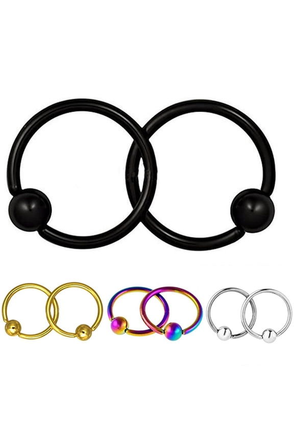 2Pcs 4mm Men Women Fashion Surgical Steel Nose Ring Hoop Cartilage Piercing Studs