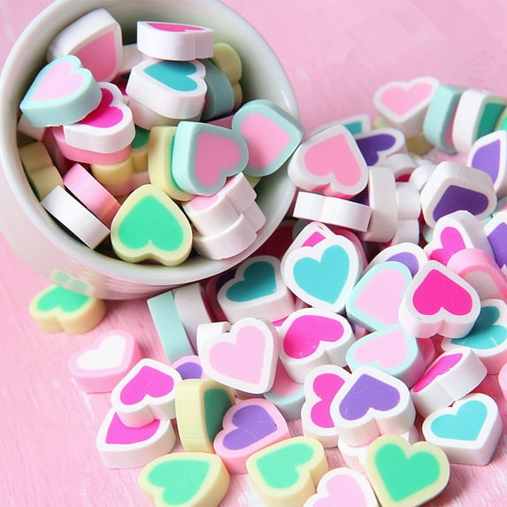 jiaroswwei 30Pcs Love-hearted Shape Beads Nice-looking Decorative Portable Polymer Clay Beads DIY Jewelry Making Accessories for Home