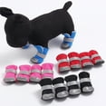 thumbnail image 1 of jiaroswwei 4Pcs Reflective Dog Puppy Shoes Pomeranian Teddy Bichon Soft-soled Pet Boots, 1 of 8