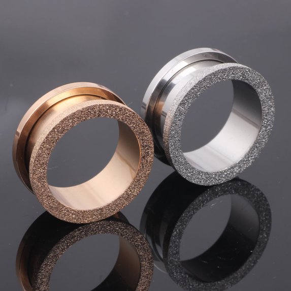jiaroswwei 4mm-20mm Fashion Matte Glitter Unisex Ear Tunnels Plugs Piercing Jewelry Decor