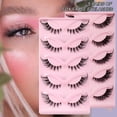 thumbnail image 1 of jiaroswwei 5 Pairs Lashes Natural 3D Effect Easy to Use Charming Dense Curly Simulated Makeup Fake Eyelashes, 1 of 8