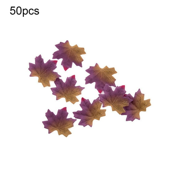 jiaroswwei 50Pcs/Bag Vivid Artificial Maple Leaves High Simulation Fabric DIY Fadeless Faux Plant Leaf Prop for Halloween Party