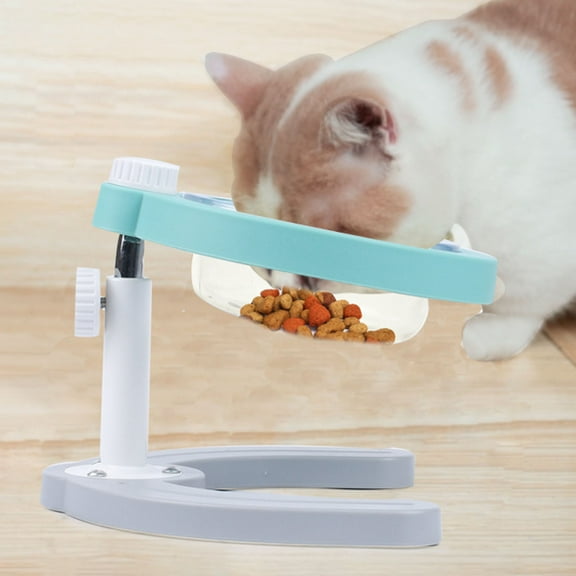 jiaroswwei Adjustable Rotatable Elevated Pet Bowls Cervical Portection Cat Puppy Feeder