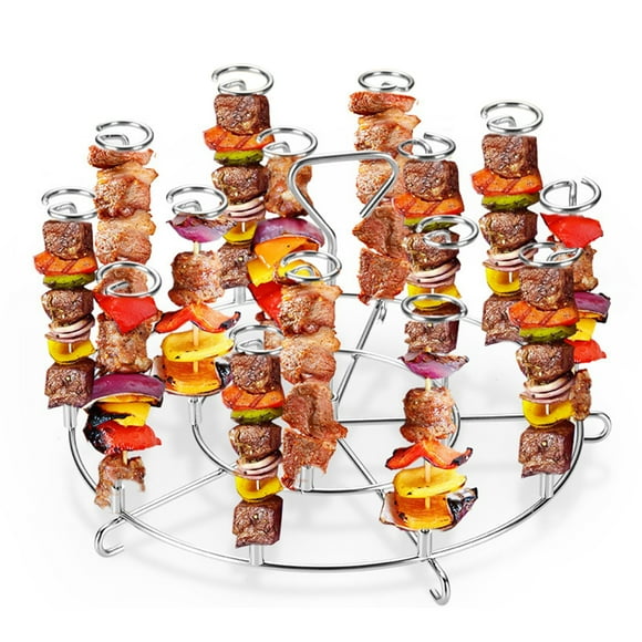 jiaroswwei BBQ Vertical Skewers for Air Fryer Grill Set of 15 Skewers, Detachable Heat-Kitchen Tools for Cafe Restaurant Bakery