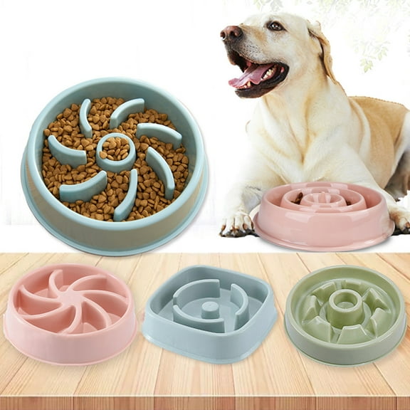 jiaroswwei Cat Dog Slow Food Bowl Environmentally Friendly PP Leakproof Feeder Pet Supplies