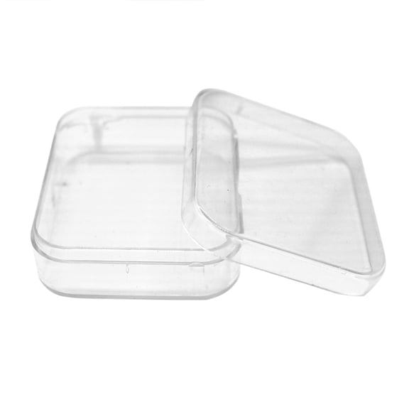 jiaroswwei Clear Square Round Puff Box BB Cream Powder Storage Case Makeup Holder