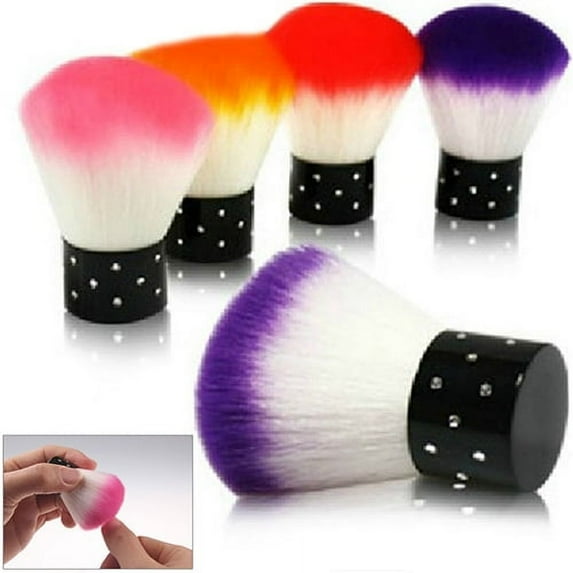 jiaroswwei Colorful Soft Nail Art Brush for Acrylic & UV Gel Nail Art Dust Cleaner Brush