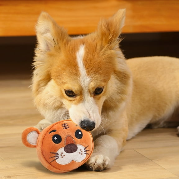 jiaroswwei Dog Chew Toy Bite Resistant Relieve Boredom Emotion Comfort Built-in Sounder Animal Plush Toy for Entertainment