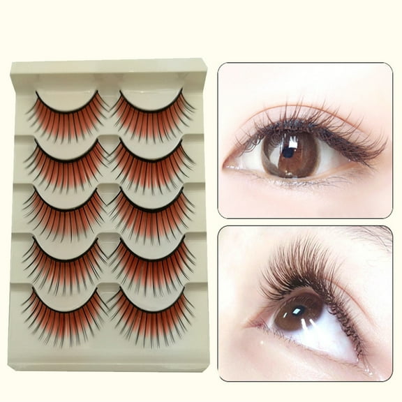 jiaroswwei Fashion Colored False Eyelashes Thick Long Natural Lashes Extension for Stage