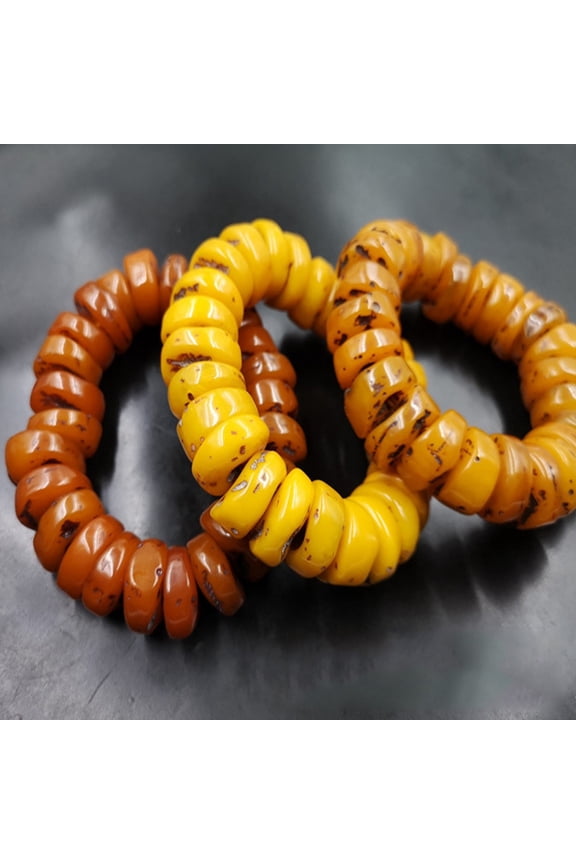 Fashion Natural Amber Beeswax Abacus Beaded Bracelet Hand Jewelry Accessory Gift