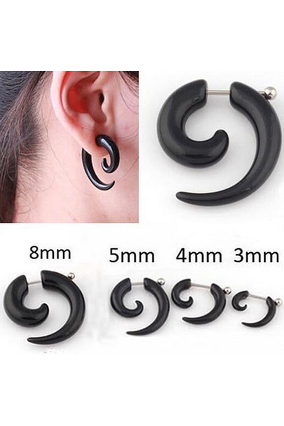Fashion Unisex Spiral Fake Ear Plug Flesh Plugs Ear Piercing Body Jewelry Earrings