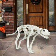 jiaroswwei Halloween Skeleton Dog Skeleton Animal, Plastic Puppy with Posable Joints Halloween Party Favors Decor for Yard Garden Lawn Patio