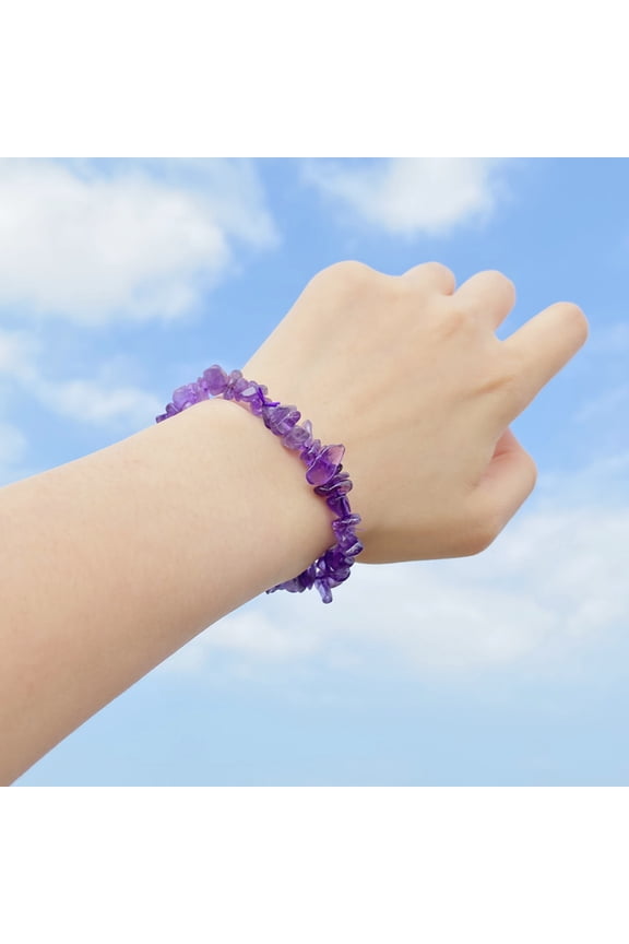 Irregular Shape Stone Bracelet All-match Natural Elastic Rope Women Bracelet Hand Decor