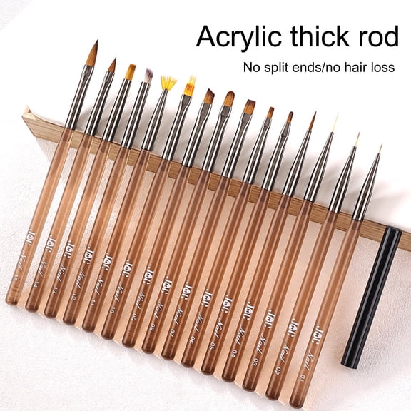 jiaroswwei Manicure Pencil Soft Bristles High Tenacity Non-shedding with Lid DIY Nylon Wool Grid Line Nail Painting Phototherapy Pen Nail Salon Supply