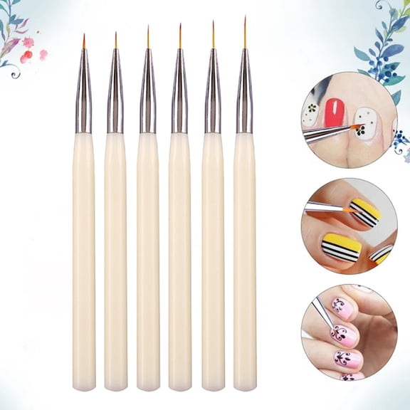 jiaroswwei Nail Art Pen Nylon Bristle Metal Rod Comfortable Grip Nail Art Design Professional Nail Drawing Brush Liner Brush UV Gel Extension Builder Painting Brush