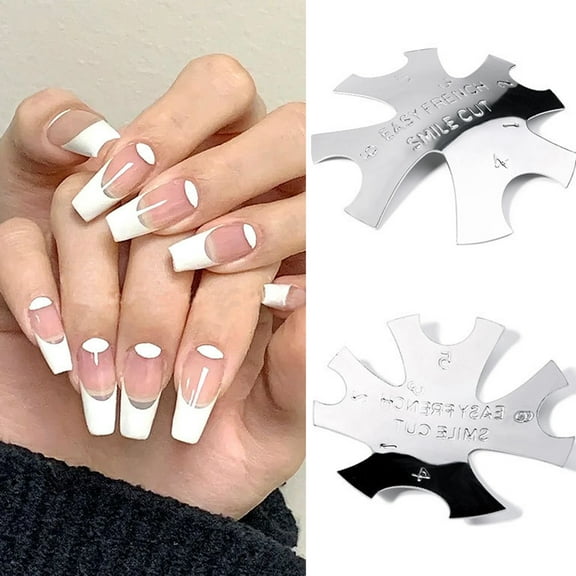 jiaroswwei Nail Cutter Plate French Style Nail Polishing Stainless Steel Reusable Manicure Edge Trimmer for Female