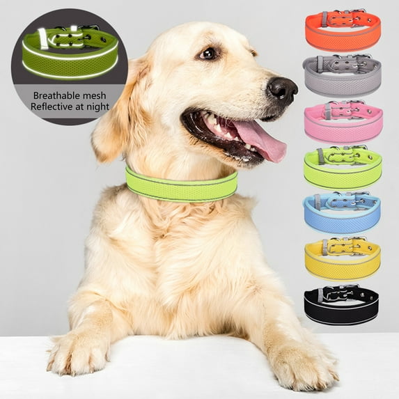 jiaroswwei Pet Collar Reflective Stripe Anti-full Breathable Fashion Dog Necklace Loop for Medium Large Dogs