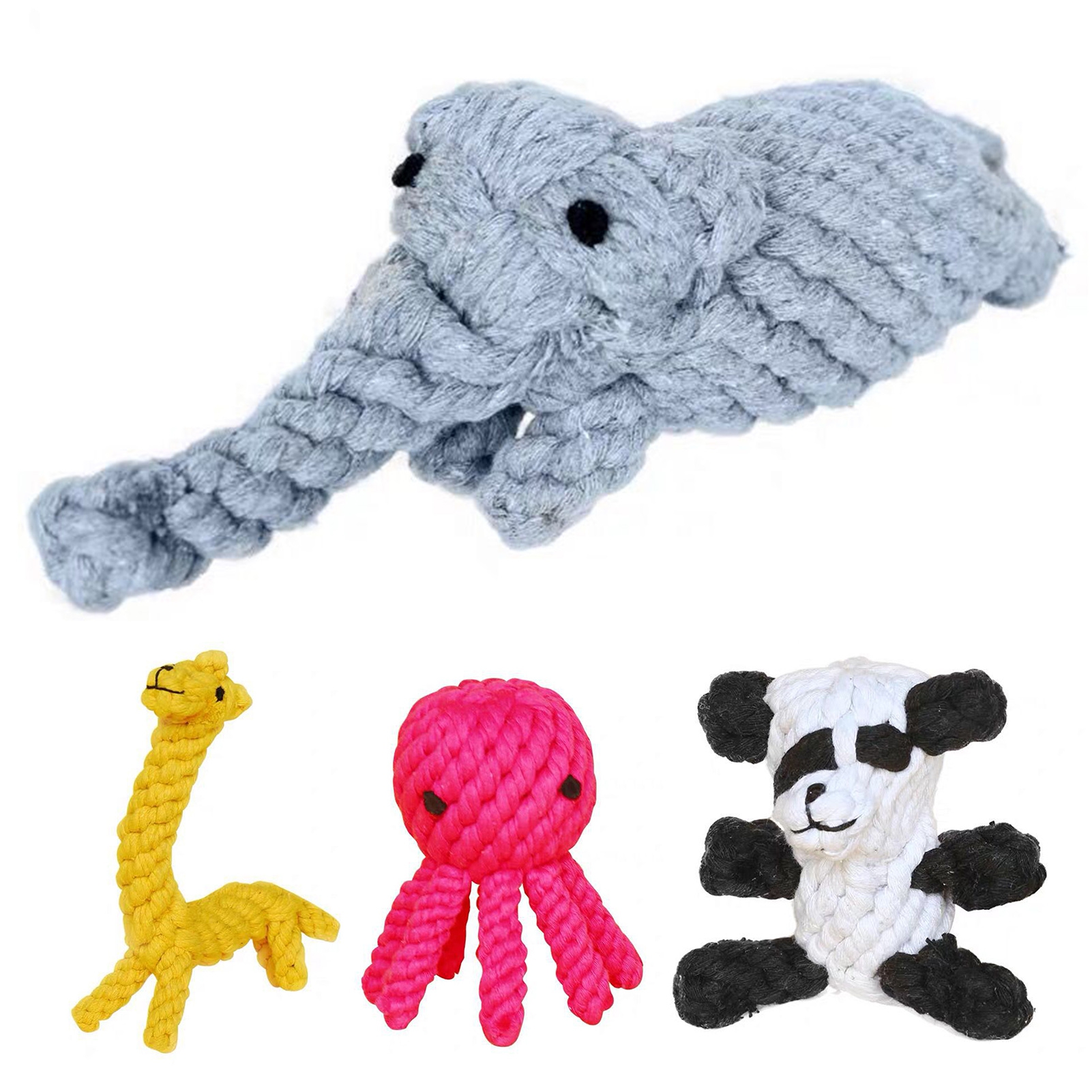 Animals Bite Ropes jiaroswwei Pet Cotton Rope Knot Animal Interactive Bite-resistant Teeth ...