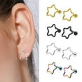 thumbnail image 1 of jiaroswwei Stainless Steel Star Bar Ear Tragus Cartilage Helix Stud Earrings Body Piercing, 1 of 8
