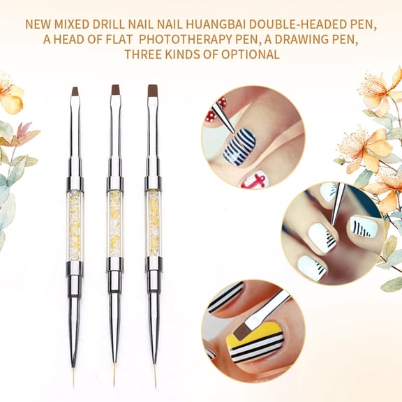 jiaroswwei UV Gel Polish Nail Brush Pen Drawing Liner Rhinestone Stud Picker Manicure Tool