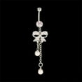 thumbnail image 1 of jiaroswwei Women Butterfly Dangle Ball Button Barbell Bar Body Piercing Belly Navel Ring, 1 of 6