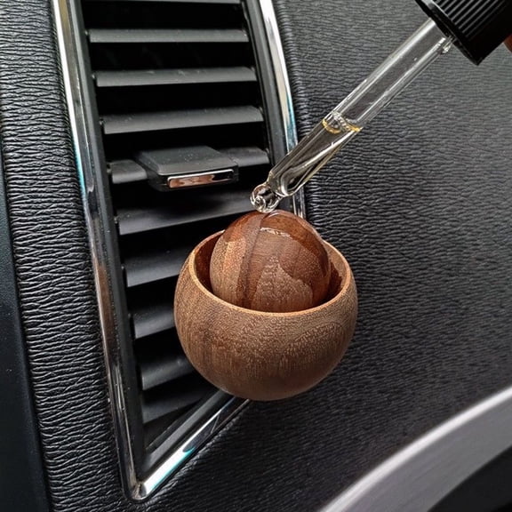 jiaroswwei Wooden Essential Oil Diffuser Round Ball Aromatherapy Diffuser Natural Walnut Passive Oil Diffuser for Home Car Yoga Hall SPA
