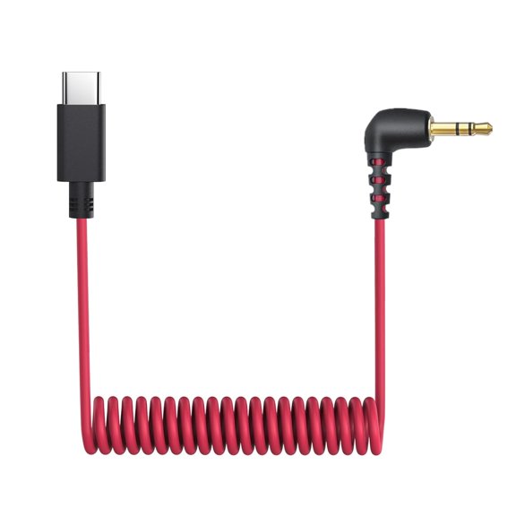jiatumeimaoyi USB C to 3.5mm Microphone Cable for Rode Wireless Pro, Go 2, ME and Hollyland Lark M1 M2 150 Max Duo, Coiled Audio Patch Cable Mic Cord Compatible with iPhone 17 Pro Max 16e 15 Plus