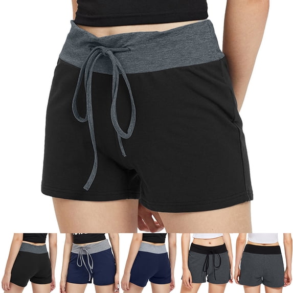 jiaxiM Athletic Shorts for Women High Waist Workout Shorts Side Pleated Breathable Quick Drying Running Shorts with Pockets