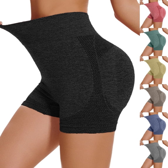 jiaxiM Athletic Shorts for Women High Waisted Elastic Seamless Workout Biker Shorts, Tummy Control, Squat Proof for Yoga, Running & Sport