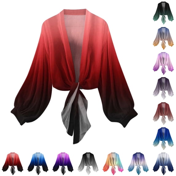 jiaxiM Cardigan for Women 3/4 Sleeves Open Front Lightweight Soft Netted Knit Cardigan Draped Ruffles Kimono Cover Ups