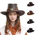 thumbnail image 1 of jiaxiM Cowboy Hat Bands for Men Denim Western Cowboy Jazz Hat Curved Brim Wool Fabric British Style for Men Women Fashion and Outdoor Activities, 1 of 5