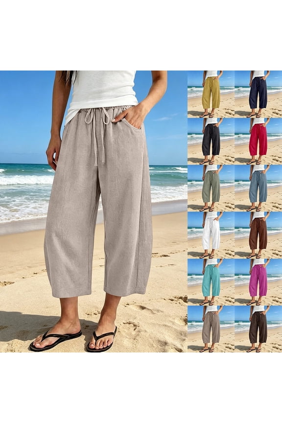 Dress Pants for Women High Waist Wide Leg Palazzo Pants Plus Size Drawstring Weighted Work Trousers for Women Lounge Pants Fashion Clothing Beach Clothes 2026