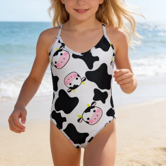 jiaxiM Girls One Piece Swimsuits Cut Out Girls Bathing Suits Adjustable Strap Ruffle Ruched Color Block Swimsuit Quick Dry Mesh Summer Swimwear