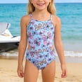thumbnail image 1 of jiaxiM Girls Swimsuit Ruffle One Piece Cutout Bathing Suits Drawstring Ruffle Ruched Color Block Swimsuit Comfortable Padded Swimwear, 1 of 8