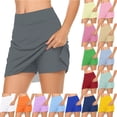 thumbnail image 1 of jiaxiM High Waisted Skirts for Women Solid Color Plus Size Skorts with Pockets Tennis Golf Skirt with Shorts Breathable Athletic Workout Skort, 1 of 7