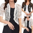 thumbnail image 1 of jiaxiM Lightweight Cardigans for Women Lace Cropped Jacket Open Front Short Sleeve Bolero Shrug Summer Cardigans, 1 of 7
