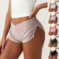 thumbnail image 1 of jiaxiM Micro Shorts for Women Cute Low Rise Side Slit Boyshort Ruched Y2k Lounge Shorts Pj Bottom Slim Sleepwear, 1 of 6