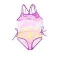 thumbnail image 1 of jiaxiM One Piece Swimsuit Girls Crossback Toddler Bathing Suit Girl Drawstring Bottoms Cute Ruffle Colorful Contrast Swimsuit Sparkly Swimwear, 1 of 3