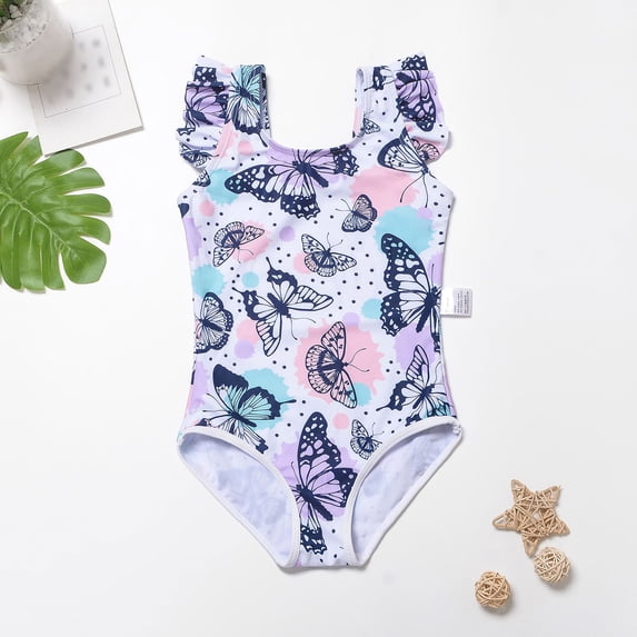 jiaxiM One Piece Swimsuit for Girls Crossback Tummy Control Bathing Suits Drawstring Ruffle Allover Printed Swimsuit Sparkly Mesh Summer Swimwear