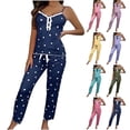 thumbnail image 1 of jiaxiM Pajama Sets for Women 2 Piece Soft Tank Top and Capri Pants Sleepwear Set Summer Cute Bridal pjs Set, 1 of 5