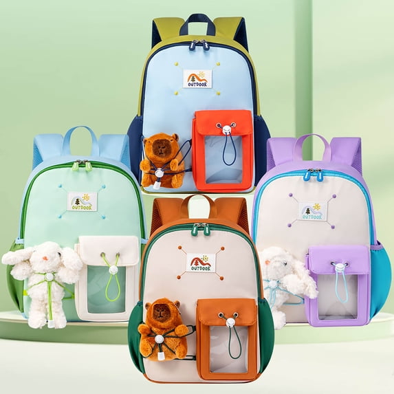 jiaxiM School Backpack for Ages 3rd 4th 5th 6th Cartoon Printed Compact Lightweight Daypack for Daily School, Short Trips, Playground Activities, Family Outdoor Plans