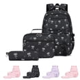 thumbnail image 1 of jiaxiM School Backpack for Ages 5th 6th 8th 10th Bow Print 3 Piece Backpack Set Lightweight Layout for Daily School, Casual Strolls, Road Trips, After-School Events, 1 of 8