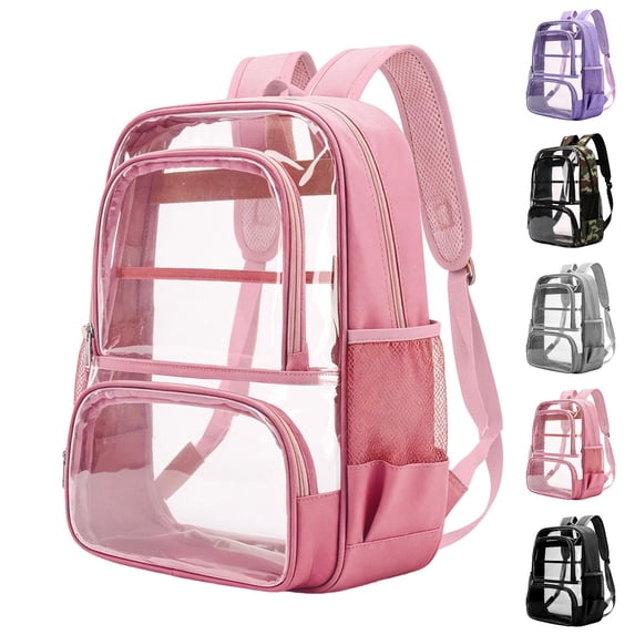 jiaxiM School Backpack for Ages 5th 6th 8th 10th Clear Multi Pocket Large Capacity Daypack for Stadium Access, School Activities, Outdoor Excursions, Weekend Travel
