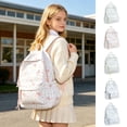 thumbnail image 1 of jiaxiM School Backpack for Ages 5th 6th 8th 10th Polka Dot Bow Printed Casual Lightweight Rucksack for Daily School Lessons, City Walks, Campus Errands, Short Vacations, 1 of 6