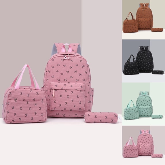 jiaxiM School Backpack for Ages 5th 6th 8th 10th Season Theme 3 Piece Backpack Set Large Capacity Double Shoulder Pack with Functional Lunch Bag for School Attendance, Family Travel, Daily Errands