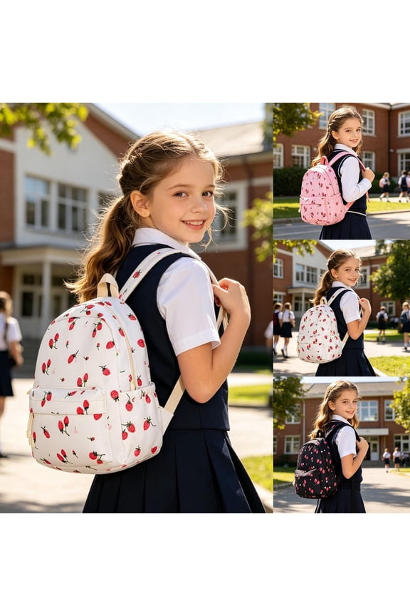 School Backpacks All Over Cartoon Printed Roomy Lightweight School Bag, Outings, Playground, Daily Campus, Casual Walks, Outdoor Sports