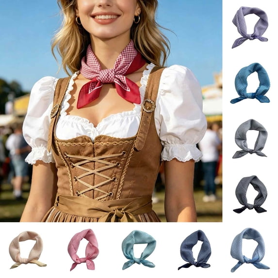 jiaxiM Silk Neck Scarf Women Casual Plaid Square Scarf Lightweight Soft Breathable Decorative Neck Wrap Women Daily Outdoor