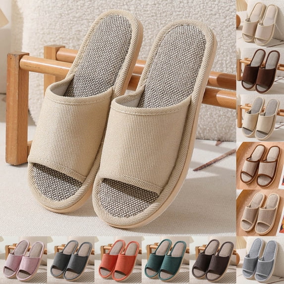jiaxiM Sleepers Womens Slippers Knit Memory Foam Non- Sherpa Lining House Shoes Indoor and Outdoor Cute Bow Elastic Comfy Retro Gifts for Men