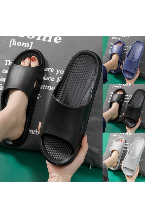 Slippers Men Non Women Slides Lightweight Comfy Sandals for Women Open Toe Rubber Sole Mens Beach Shoes