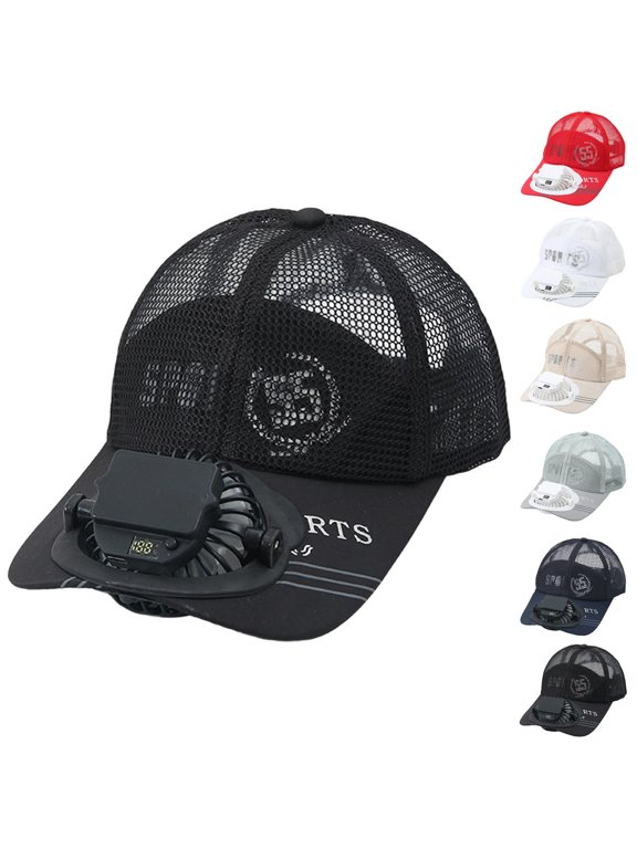 Solar Fan Hat with Mist Wide Brim Hats for Men Hat with Fans Solar Power Fishing Hat for Men Hats for Men Waterproof Outdoor Hiking Camping Fishing